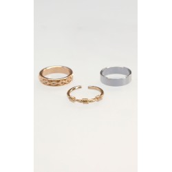 Set Anillos Plateado