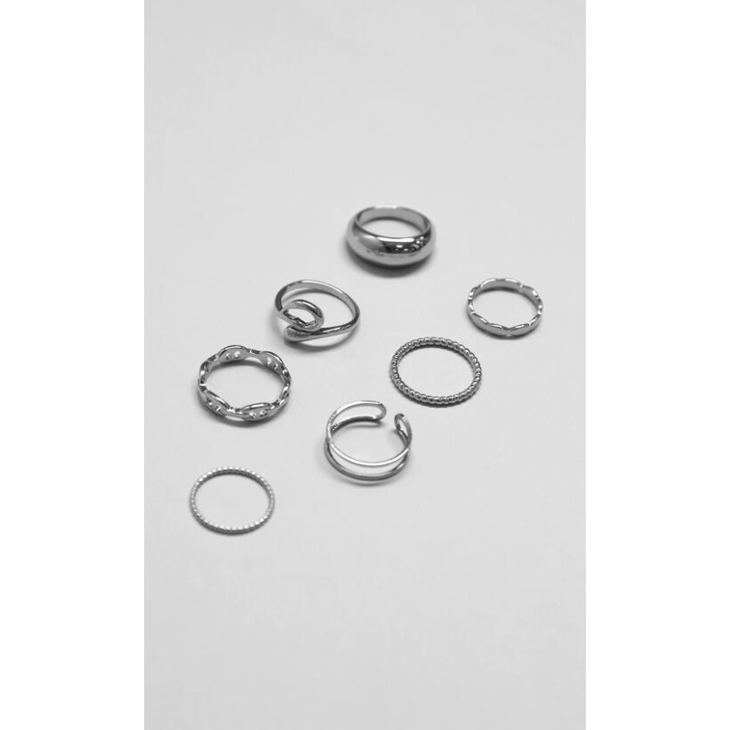 Set Anillos Plateados