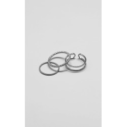 Set Anillos Plateados