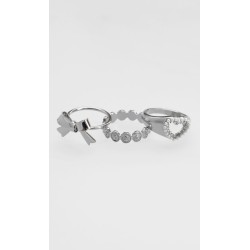 Set Anillos Plateado