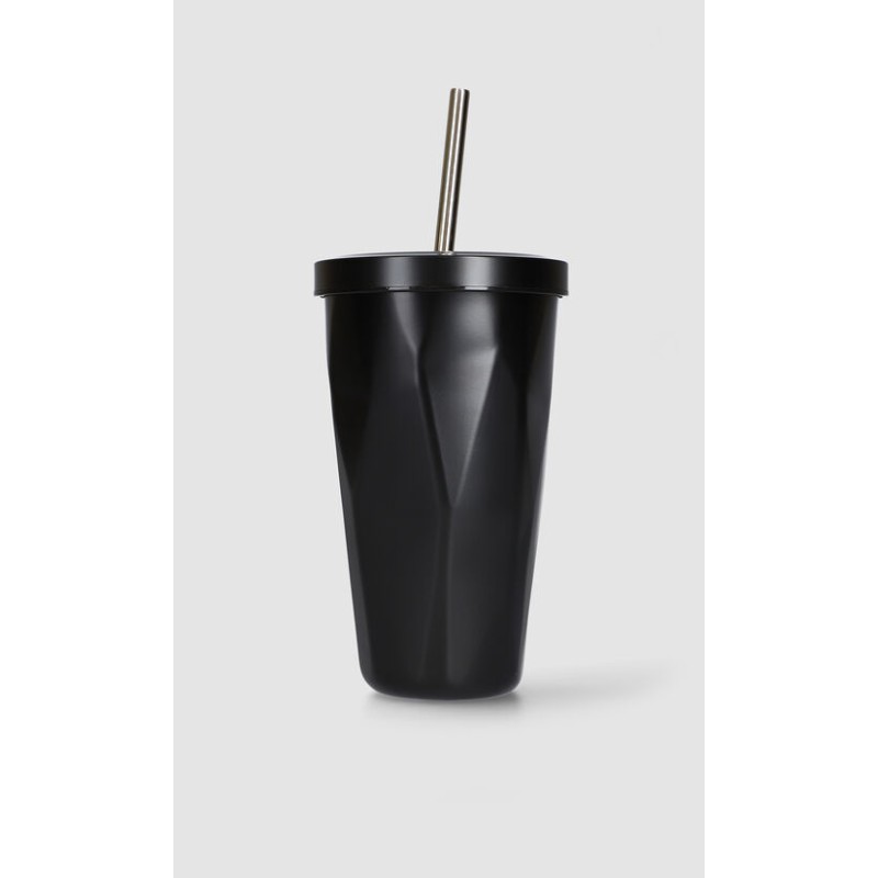 Vaso Con Popote Negro