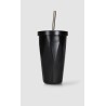 Vaso Con Popote Negro